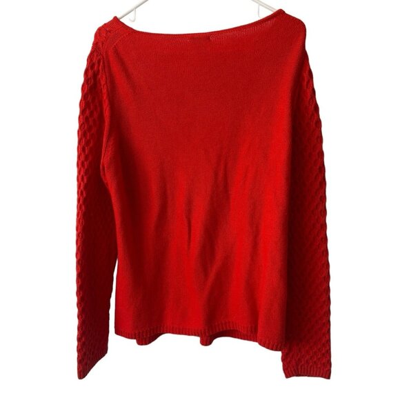 J Crew textured pullover Sweater, Red, Size XL - Picture 4 of 8